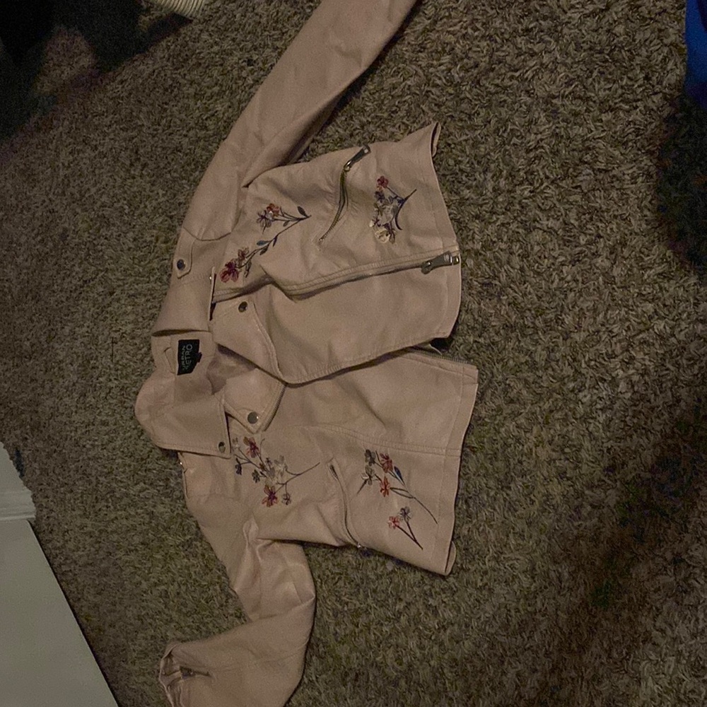 Light pink leather jacket